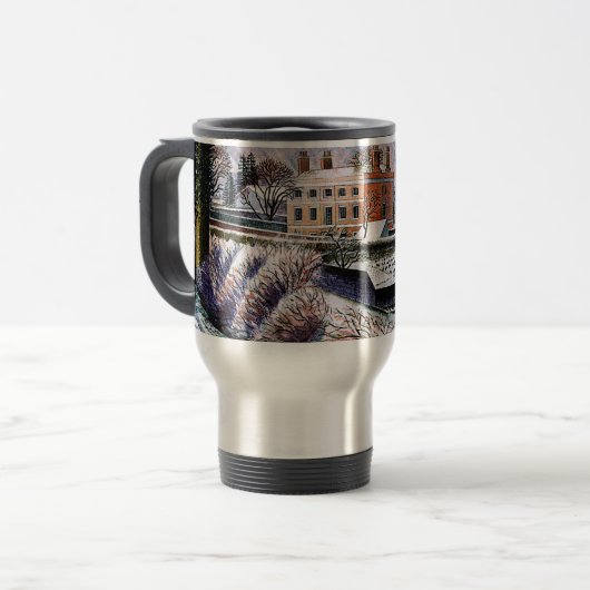 Ravilious - Pfarrhaus im Winter, Reisebecher (Vorderseite Links)