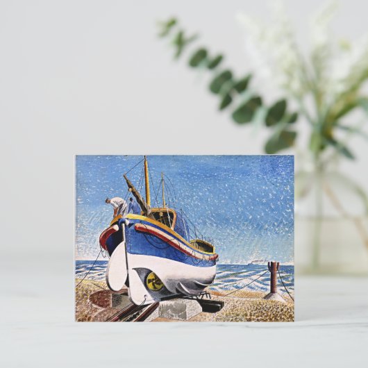 Ravilious - Rettungsboot bei Aldeburgh Postcard Postkarte (Stehend Vorderseite)