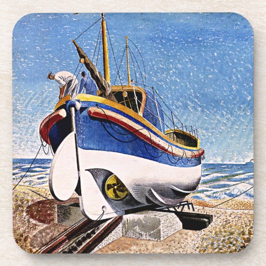 Ravilious - Rettungsboot in Aldeburgh Getränkeuntersetzer (Vorderseite)