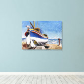 Ravilious - Rettungsboot in Aldeburgh Leinwanddruck (Insitu (Holzboden))