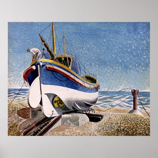 Ravilious - Rettungsboot in Aldeburgh Poster (Vorne)