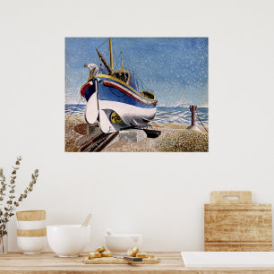 Ravilious - Rettungsboot in Aldeburgh Poster