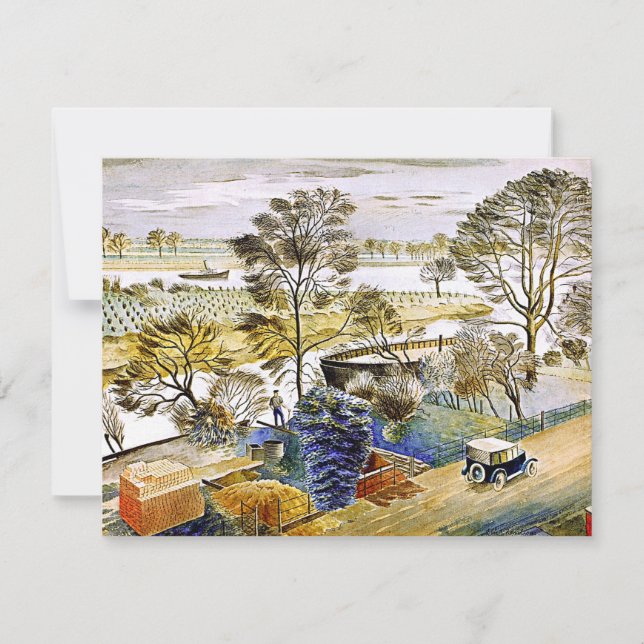 Ravilious - Themse am Hemmersmith, schöne Kunst (Vorderseite)