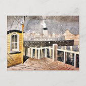 Ravilious - Verlassend Hafen für Kanaldampfdämpfer Postkarte (Vorderseite)