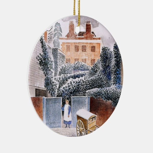 Ravilious - Vicarage im Winter, Keramik Ornament (Rechts)