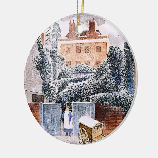 Ravilious - Vicarage im Winter, Keramik Ornament (Links)