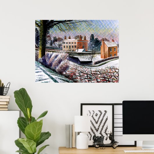 Ravilious - Vicarage im Winter, Poster (Heimbüro)