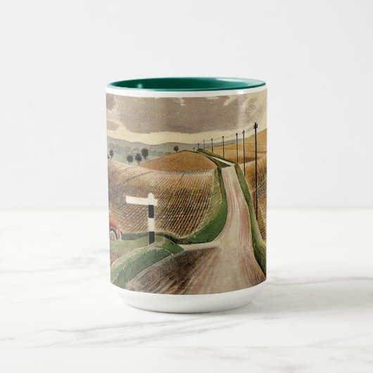 Ravilious-Wiltshire Landschaft, Kunstmalerei  Tasse (Zentrum)