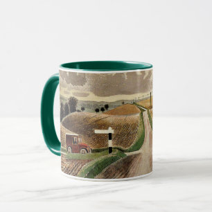 Ravilious-Wiltshire Landschaft, Kunstmalerei Tasse