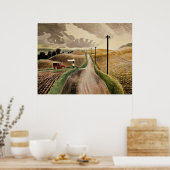Ravilious-Wiltshire-Landschaft, Poster (Küche)