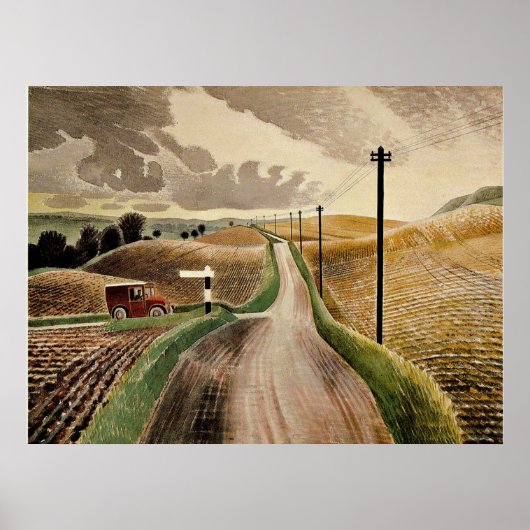 Ravilious-Wiltshire-Landschaft, Poster (Vorne)