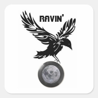 Ravin' Mondquadratischer Aufkleber
