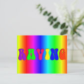 RAVING Rainbow Postkarte (Stehend Vorderseite)