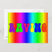 RAVING Rainbow Postkarte (Vorne/Hinten)