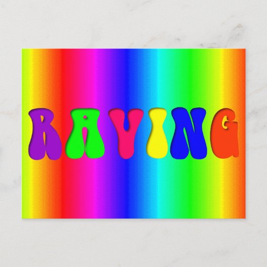 RAVING Rainbow Postkarte (Vorderseite)