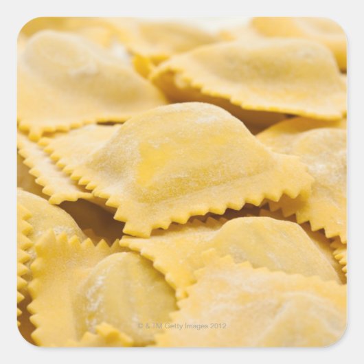 Ravioli Quadratischer Aufkleber (Vorderseite)
