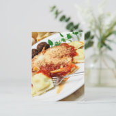 Ravioli und Fleischbällchen Postkarte (Stehend Vorderseite)