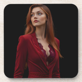 Ravishing Elegant: Ein gotisches rotes Portrait Getränkeuntersetzer