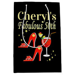 RAVISHING RED 50 TH GEBURTSTAG DIVA DESIGN MITTLERE GESCHENKTÜTE