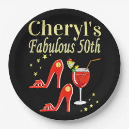 RAVISHING RED 50 TH GEBURTSTAG DIVA DESIGN PAPPTELLER