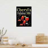 RAVISHING RED 50 TH GEBURTSTAG DIVA DESIGN POSTER (Küche)