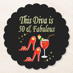 RAVISING RED MARTINI UND HEELS 50. GEBURTSTAG UNTERSETZER
