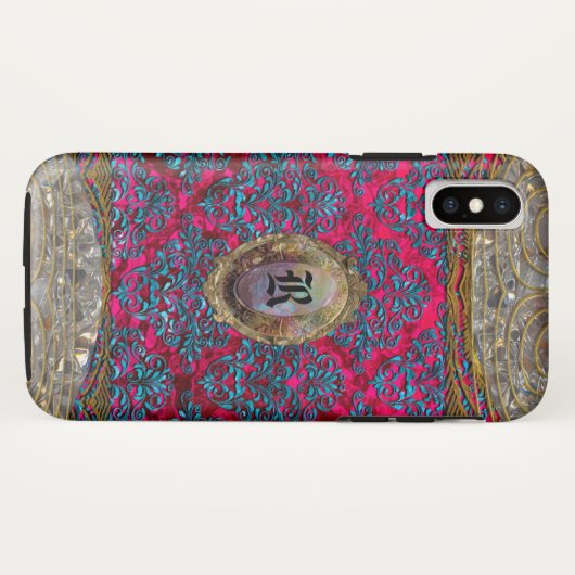 Ravone Damask Baroque Monogram Case-Mate iPhone Hülle (Rückseite (Horizontal))