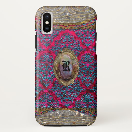 Ravone Damask Baroque Monogram Case-Mate iPhone Hülle (Rückseite)