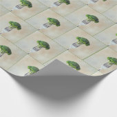 Raw Broccoli Floret On a Fork Geschenkpapier (Ecke)