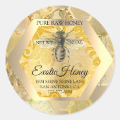 Raw Honey Jar Honeybee Honeycomb Bee Apiary Runder Aufkleber (Vorderseite)