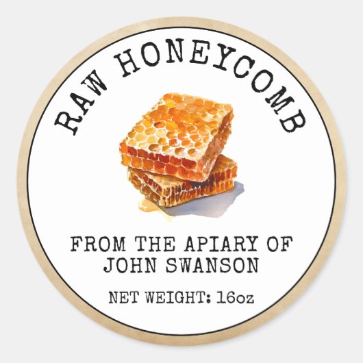 Raw Honeycomb Apiary Beehive Honey Runder Aufkleber (Vorderseite)