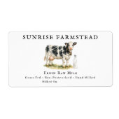 Raw Milk Cow | Farmstead Dairy Custom Label (Vorne)