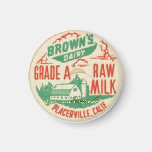 "RAW MILK Vintag-1930er Jahre" Magnet (Vorne)