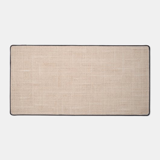 Raw Natural Linen Texture Minimalist Desk Mat Schreibtischunterlage (Vorderseite)