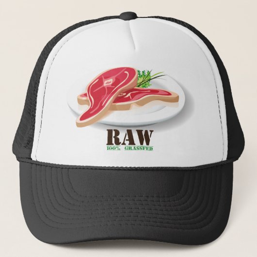 Raw Steak Bio Planet Hats Truckerkappe (Vorderseite)