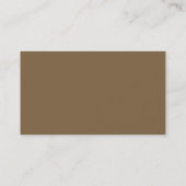 Raw Umber Brown Schlicht Modern Business Card Visitenkarte (Rückseite)