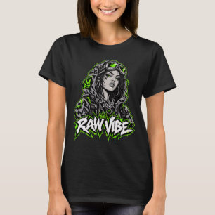 Raw Vibe Cyberpunk Anime Mädchen Shirt, Edgy Neon T-Shirt