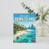 Rawa-Insel Malaysia Postkarte (Stehend Vorderseite)