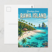 Rawa-Insel Malaysia Postkarte (Vorne/Hinten)