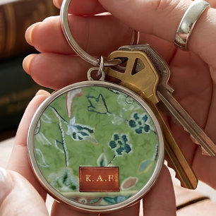 Rawdah Madinah Grüner Teppich Monogramm Medaillon Schlüsselanhänger