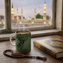 Rawdah-Muster und Moschee mit grüner Kuppel in Mad