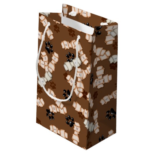 Rawhide Hunde Bones GIFT BAG S Kleine Geschenktüte (Rückseite Schrägansicht)