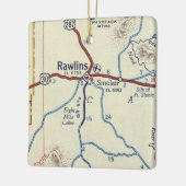 Rawlins WY Vintag Map Keramikornament (Links)