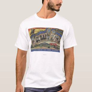 Rawlins, Wyoming - große Buchstabe-Szenen T-Shirt