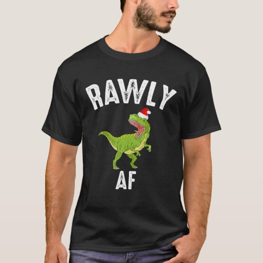 Rawly AF Funny Christmas Dinosaur Costume Pajama G T-Shirt (Vorderseite)
