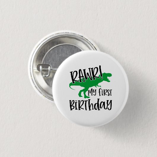 RAWR - 1. Geburtstag Button (Vorne & Hinten)