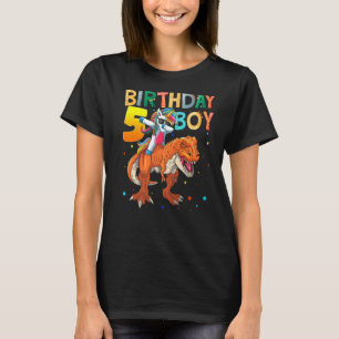 Rawr 5 Jahre alt Geburtstag Junge Dabbing Unicorn T-Shirt