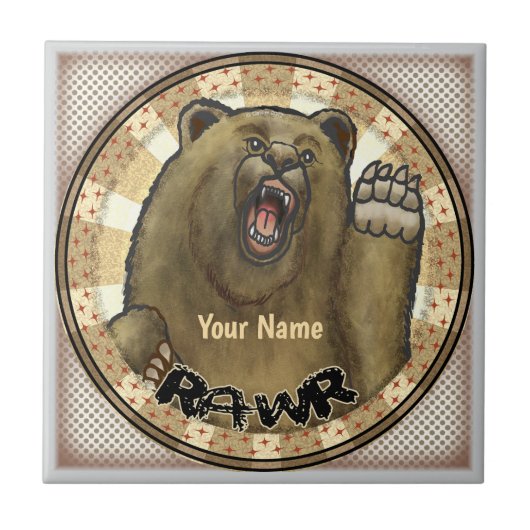 Rawr Bär Fliese (Vorderseite)