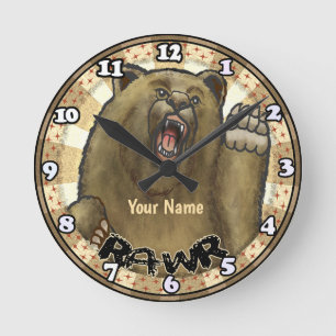 Rawr Bärenuhr Runde Wanduhr