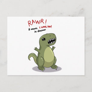 Rawr bedeutet, dass ich dich in Dinosaurier Liebe Postkarte